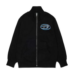 Diesel hanorac cu fermoar pentru copii din bumbac SVELLYZIP OVER SWEAT-SHIRT