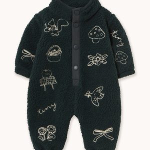 Tinycottons salopetă de dormit pentru bebeluși TINY APPLES SHERPA ONE-PIECE